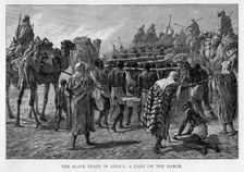 The slave trade in Africa: a gang on the march c1875