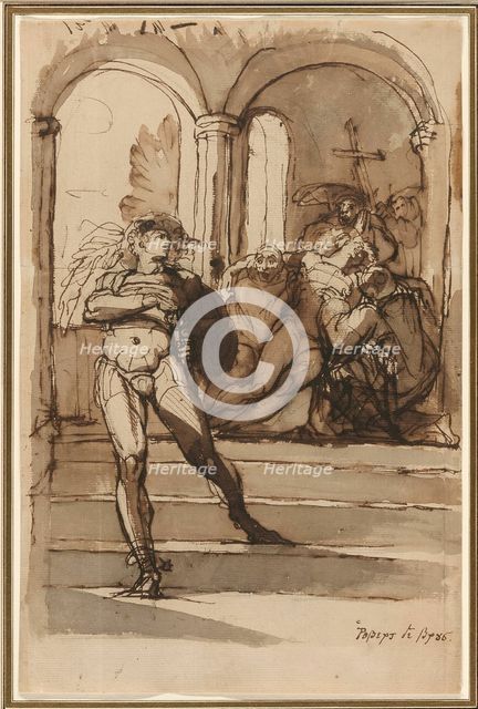The Slaying of Red Comyn by Robert the Bruce, 1810-16. Creator: Henry Fuseli.