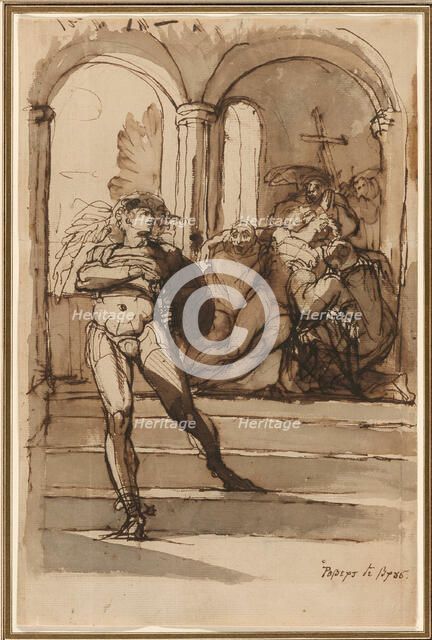 The Slaying of Red Comyn by Robert the Bruce, 1810-16. Creator: Henry Fuseli.