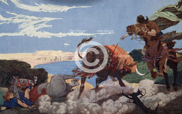 'The slaying of the bull of Ishtar', 1915.  Artist: Ernest Wellcousins