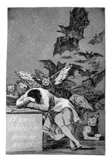 The sleep of reason produces monsters 1799. Artist: Francisco Goya