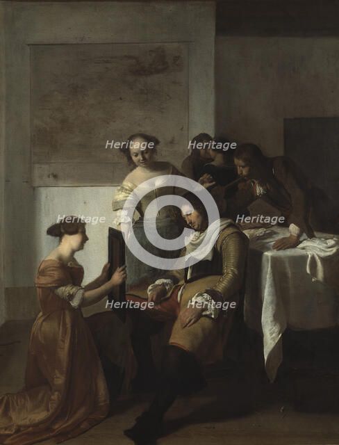 The Sleeping Officer, late 17th century. Creator: Jacob Ochtervelt.