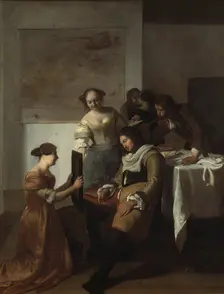 The Sleeping Officer, late 17th century. Creator: Jacob Ochtervelt