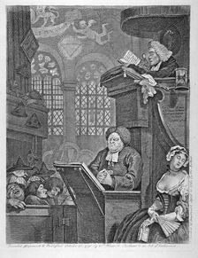 The sleeping congregation 1736. Artist: William Hogarth
