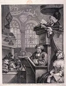 The sleeping congregation 1762. Artist: William Hogarth
