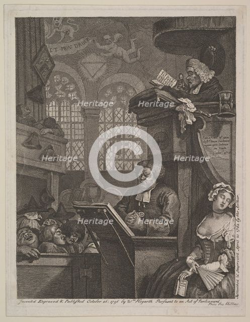 The Sleeping Congregation, April 21, 1762. Creator: William Hogarth.