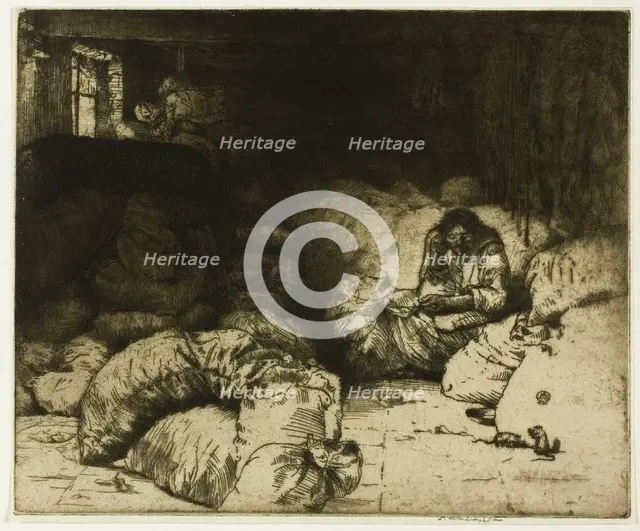 The Sleeping Rag Vendor, 1902. Creator: Donald Shaw MacLaughlan.