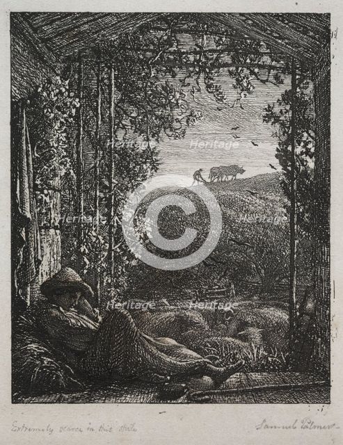 The Sleeping Shepherd, 1857. Creator: Samuel Palmer (British, 1805-1881).