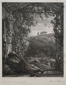 The Sleeping Shepherd, 1857. Creator: Samuel Palmer (British, 1805-1881)