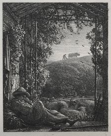 The Sleeping Shepherd, 1857. Creator: Samuel Palmer (British, 1805-1881)
