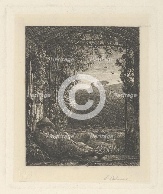 The Sleeping Shepherd; Early Morning, 1857. Creator: Samuel Palmer.