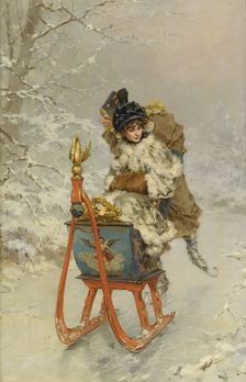 The Sleigh Ride. Artist: Kaemmerer, Frederik Hendrik (1839-1902)