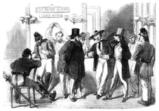 The Slidell and Mason Case argued at the American Bar - from a sketch by our special artist,1862. Creator: Frank Vizetelly