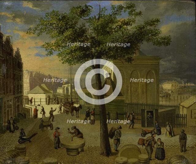The Slijpsteenmarkt and Het Zeerecht, Amsterdam, 1825-1874.  Creator: Anon.
