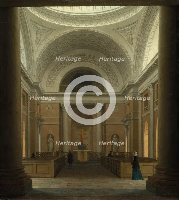 The Slotskirken of Christiansborg, Copenhagen, c. 1850s. Creator: Heinrich Hansen (Danish, 1821-1890).
