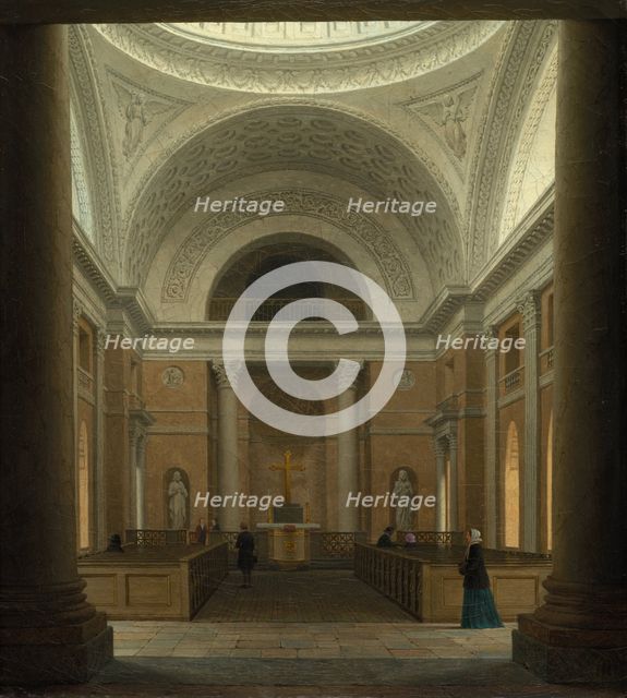 The Slotskirken of Christiansborg, Copenhagen, c. 1850s. Creator: Heinrich Hansen (Danish, 1821-1890).
