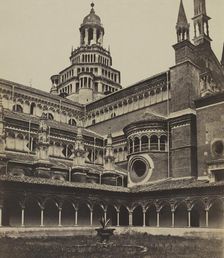 The Small Cloister of the Monastery at Pavia, c. 1860s. Creator: Maurizio Lotze (Italian, 1809-1890), attributed to