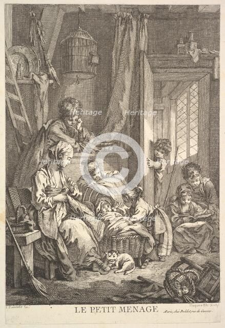 The Small Household, mid to late 18th century. Creator: Jacques Gabriel Huquier.