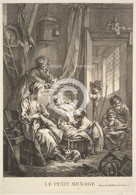 The Small Household, mid to late 18th century. Creator: Jacques Gabriel Huquier.