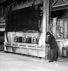 The small ingot furnace, Park Gate Iron & Steel Co, Rotherham, South Yorkshire, 1964. Creator: Michael Walters
