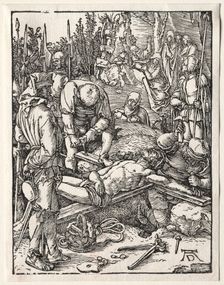 The Small Passion: Christ Being Nailed to the Cross, 1509-1511. Creator: Albrecht Dürer (German, 1471-1528)