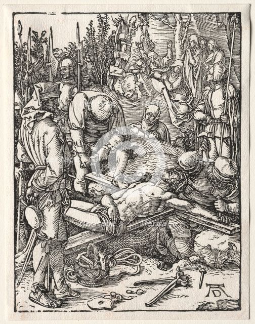 The Small Passion: Christ Being Nailed to the Cross, 1509-1511. Creator: Albrecht Dürer (German, 1471-1528).
