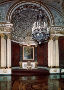 The Small Throne Hall (Peter the Great Hall) in the Winter palace 1833. Artist: August Ricard de Montferrand