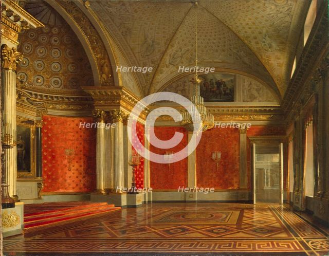 The Small Throne Room of the Winter Palace, 1837. Artist: Zaryanko, Sergei Konstantinovich (1818-1870)