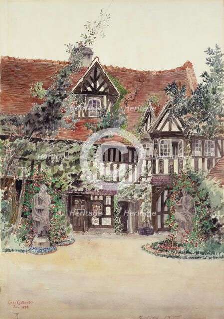 The Smaller Courtyard, Hotel Guilleaume le Conquerant, Dives, France, 1924. Creator: Cass Gilbert.