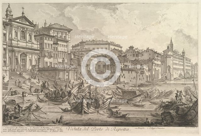 The smaller harbor, called the Porto di Ripetta (Veduta del Porto di Ripetta), ca. 1753. Creator: Giovanni Battista Piranesi.
