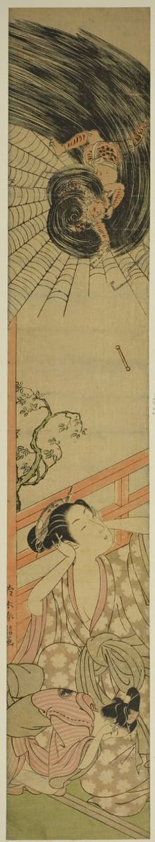 The Smitten Thunder God Delivering a Love Letter to a Courtesan, c. 1767/68. Creator: Suzuki Harunobu
