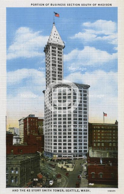 The Smith Tower, Seattle, Washington, USA, 1928. Artist: Unknown