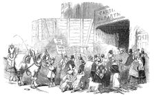 The Smithfield Club Christmas Cattle Show - Arrival of prize cattle..., 1844. Creator: Unknown