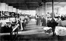The smoothing, finishing, and making-up room, Jones Brothers handkerchief factory, Belfast, 1909. Creator: Unknown