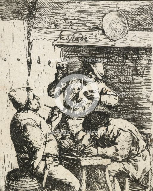 The smoker and the drinker, 1650?. Creator: Adriaen van Ostade.