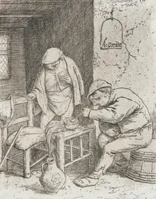 The Smoker and the Drinker, c1682. Creator: Adriaen van Ostade