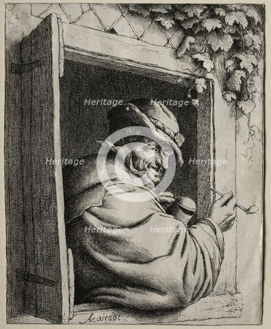 The Smoker at the Window. Creator: Adriaen van Ostade (Dutch, 1610-1684).