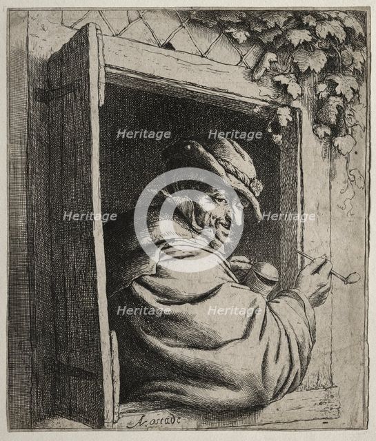The Smoker at the Window. Creator: Adriaen van Ostade (Dutch, 1610-1684).
