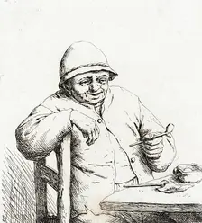 The Smoker Leaning on the Back of a Chair, c1672. Creator: Adriaen van Ostade