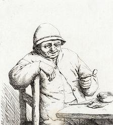 The Smoker Leaning on the Back of a Chair, c1672. Creator: Adriaen van Ostade