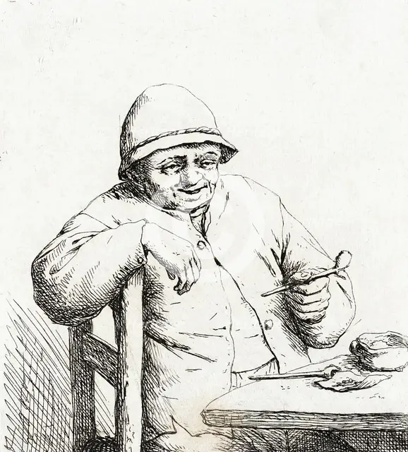 The Smoker Leaning on the Back of a Chair, c1672. Creator: Adriaen van Ostade.