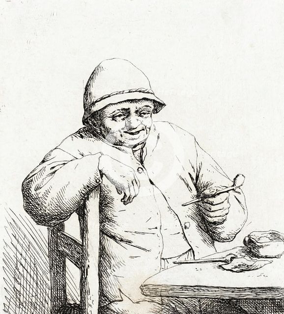 The Smoker Leaning on the Back of a Chair, c1672. Creator: Adriaen van Ostade.