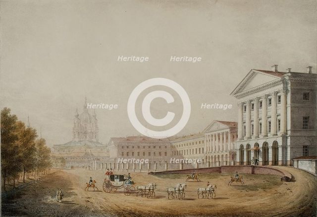 The Smolny Institute for Noble Maidens in Saint Petersburg, 1823. Artist: Galaktionov, Stepan Philippovich (1779-1854)