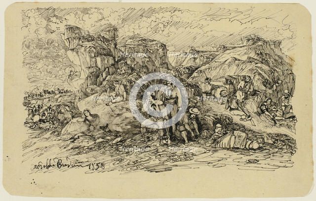 The Smugglers, 1858. Creator: Rodolphe Bresdin.