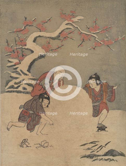The Snow Ball, 1770., 1770. Creator: Suzuki Harunobu.