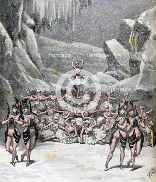The Snow Ballet, from 'la Voyage dans la Lune' by Jacques Offenbach, 1892. Creator: Henri Meyer.