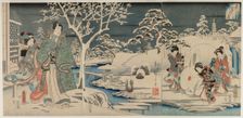 The Snowy Garden, 1854. Creator: Utagawa Hiroshige (Japanese, 1797-1858); Utagawa Kunisada (Japanese, 1786-1865)