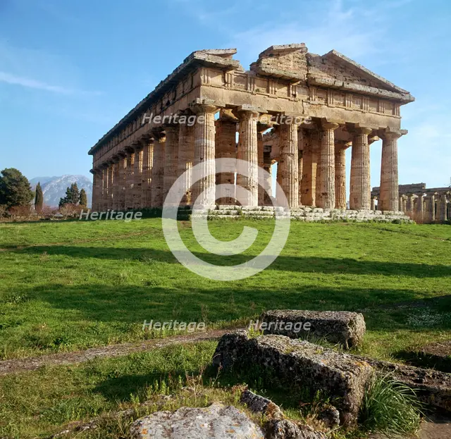 The so-called temple of Neptune at Paestum, 5th century BC. Artist: Unknown