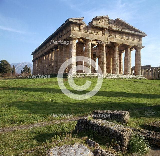 The so-called temple of Neptune at Paestum, 5th century BC. Artist: Unknown