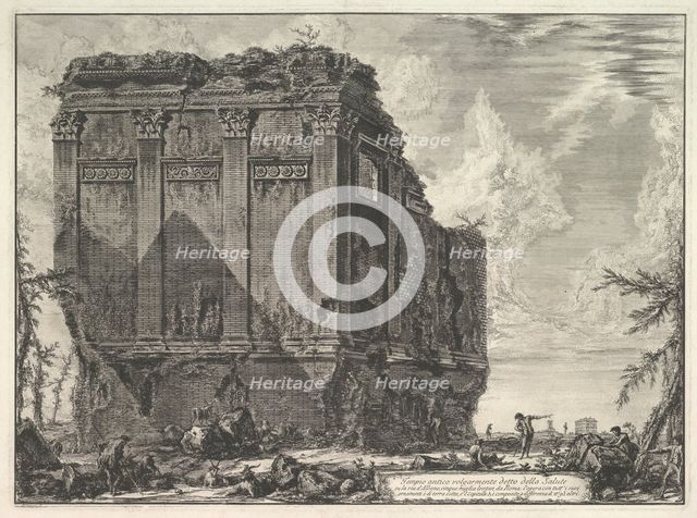 The so-called Temple of Salus, on the road to Albano (Tempio antico volgarmente detto ..., ca. 1763. Creator: Giovanni Battista Piranesi.